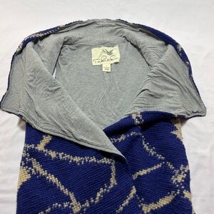 Tabitha Anthroplogy wrap vest wooo blend with jersey lining size small